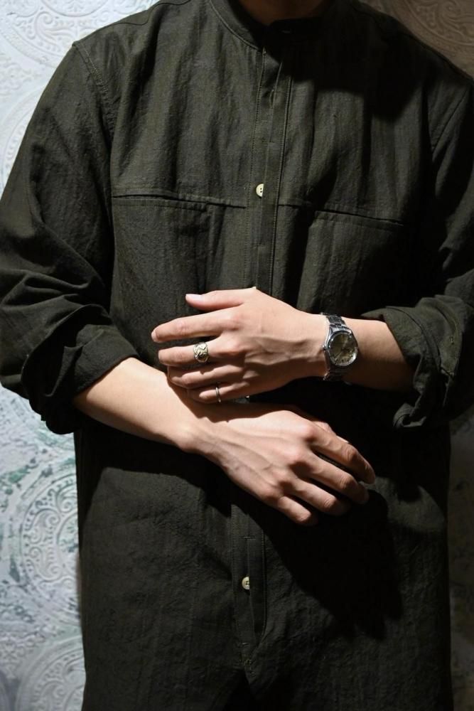 Verthandi carlisle band collar shirt