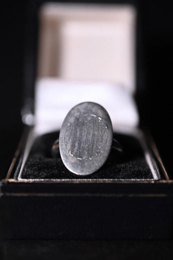 Vintage silver Initial ring