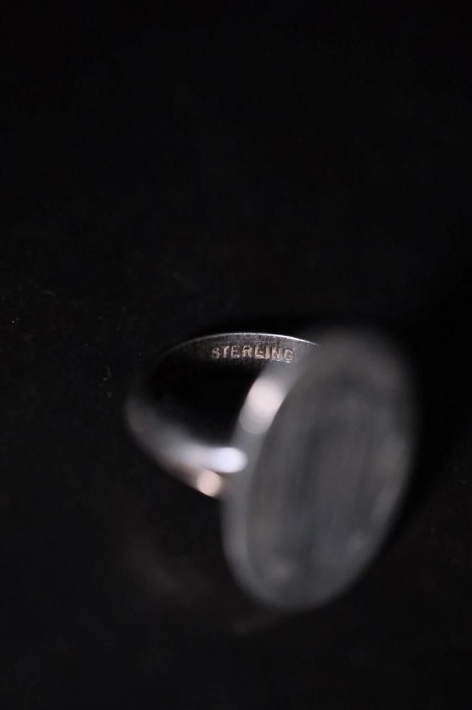Vintage silver Initial ring