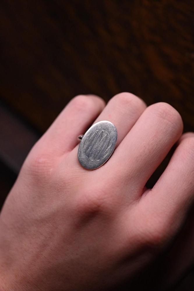 Vintage silver Initial ring
