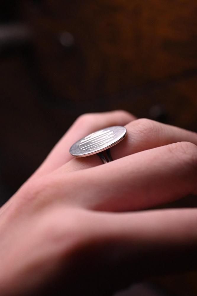 Vintage silver Initial ring
