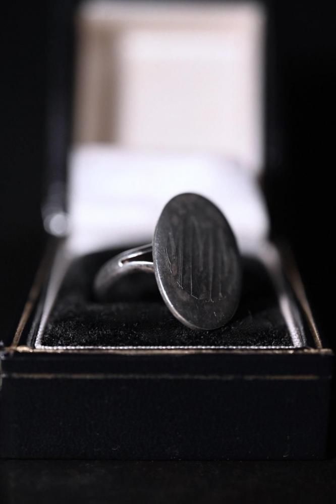 Vintage silver Initial ring