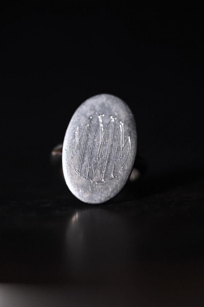 Vintage silver Initial ring