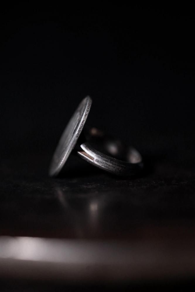 Vintage silver Initial ring