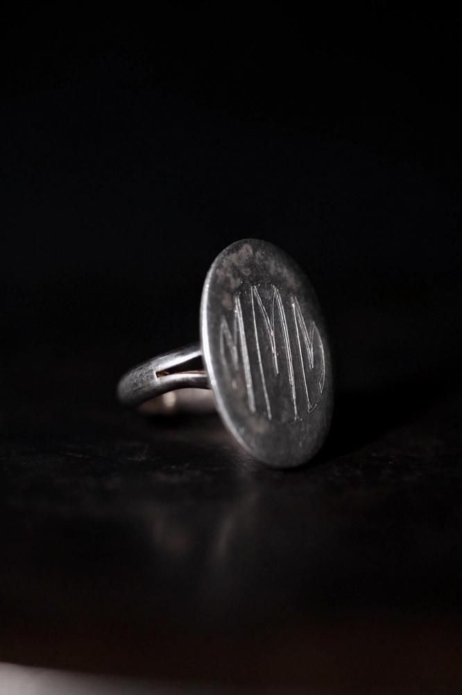 Vintage silver Initial ring
