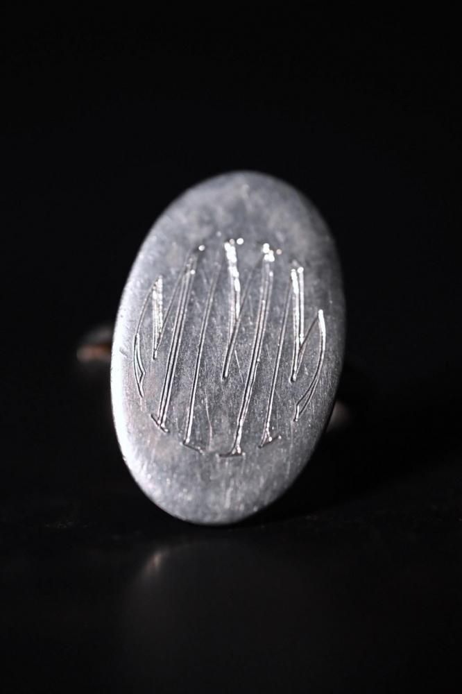 Vintage silver Initial ring