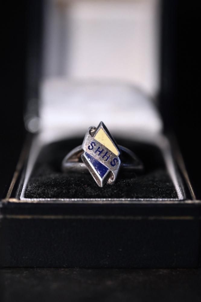 Mid 20th silver college ring