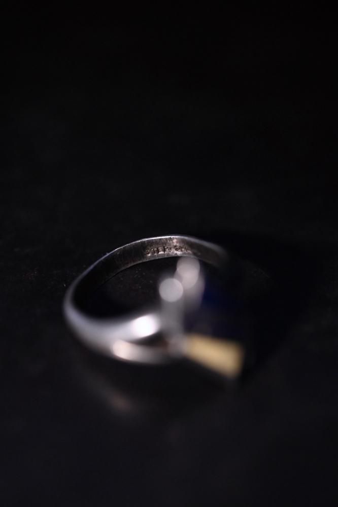 Mid 20th silver college ring