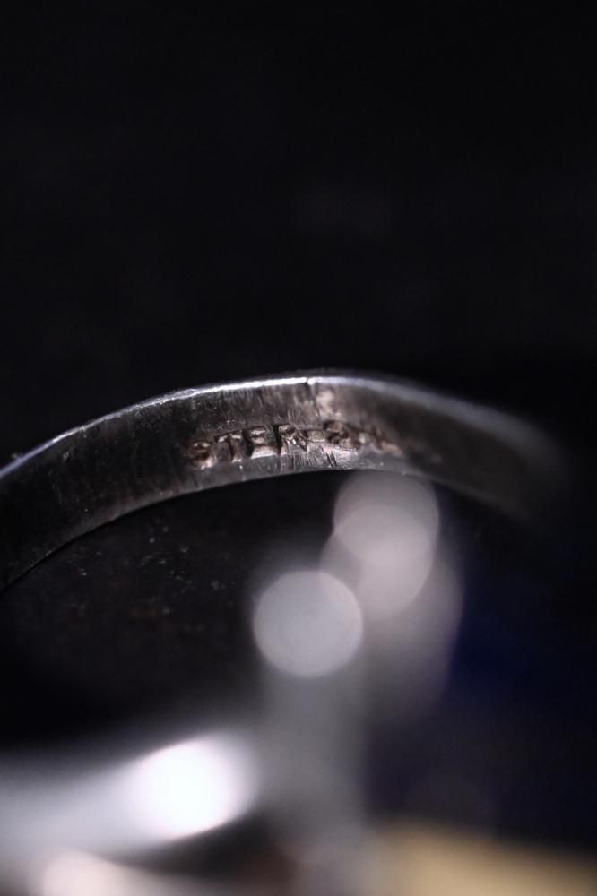 Mid 20th silver college ring