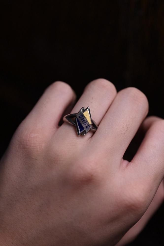 Mid 20th silver college ring