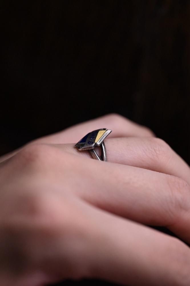 Mid 20th silver college ring