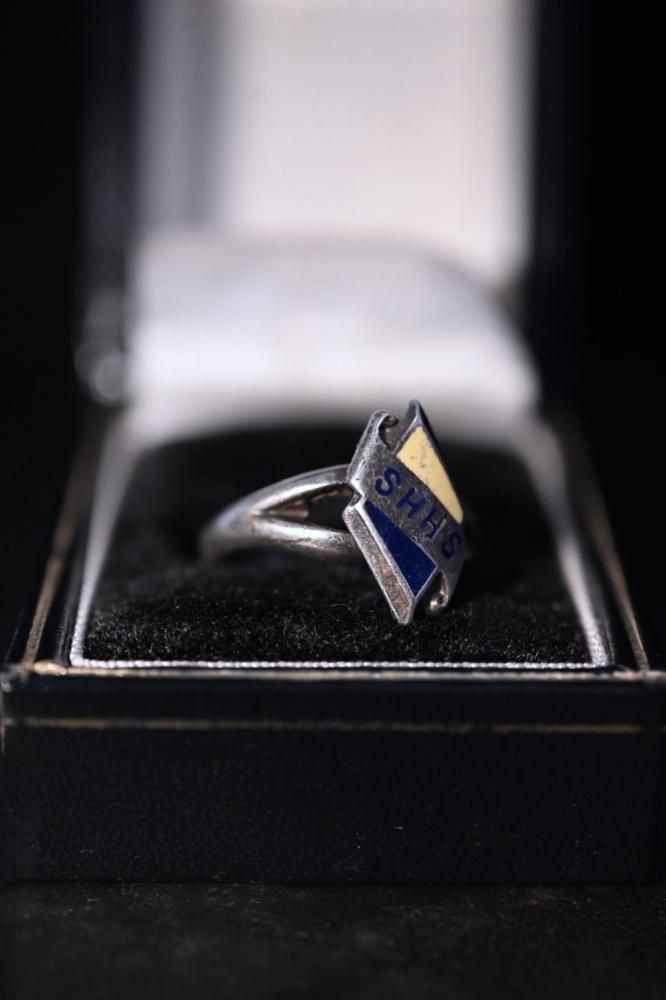 Mid 20th silver college ring
