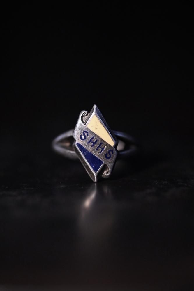 Mid 20th silver college ring