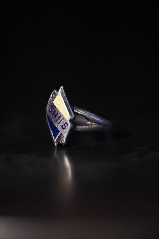 Mid 20th silver college ring