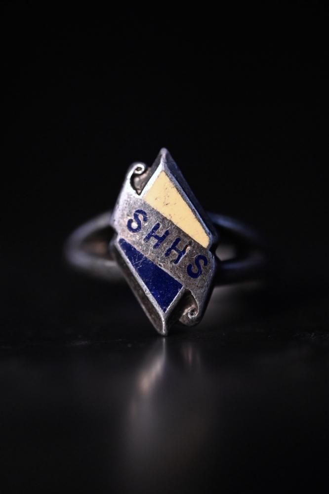 Mid 20th silver college ring