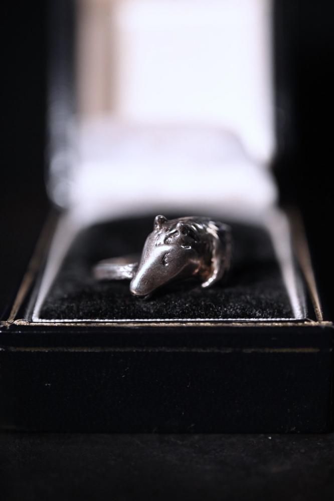 Vintage silver horse ring