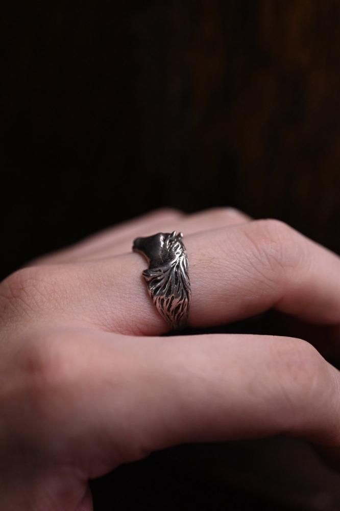 Vintage silver horse ring