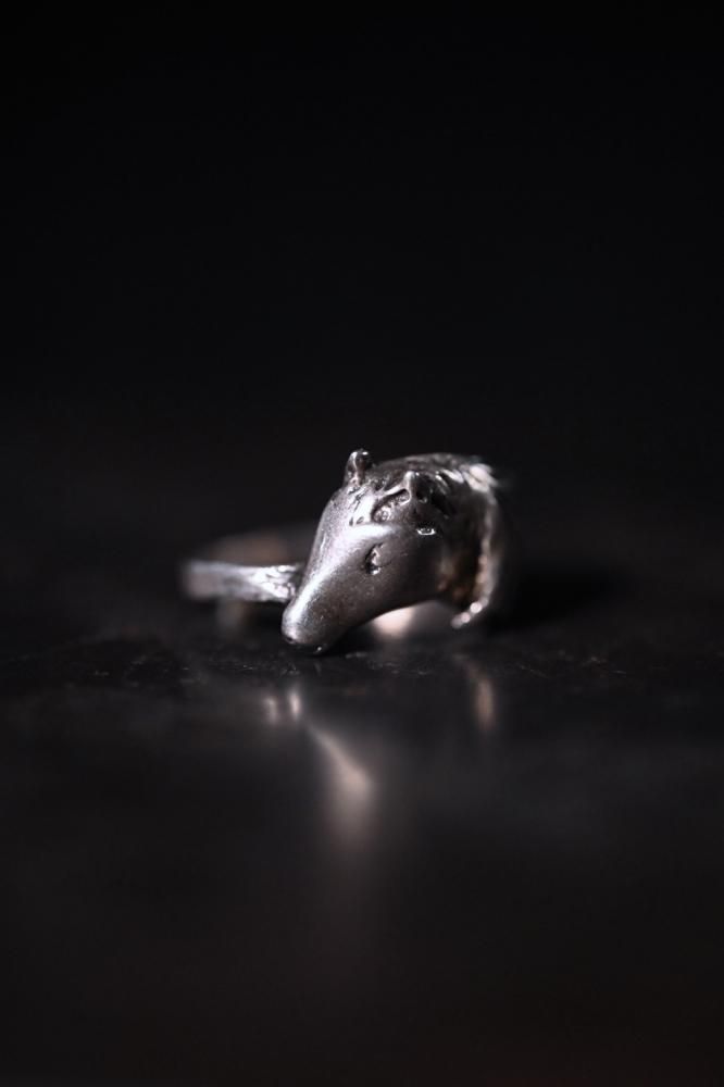 Vintage silver horse ring
