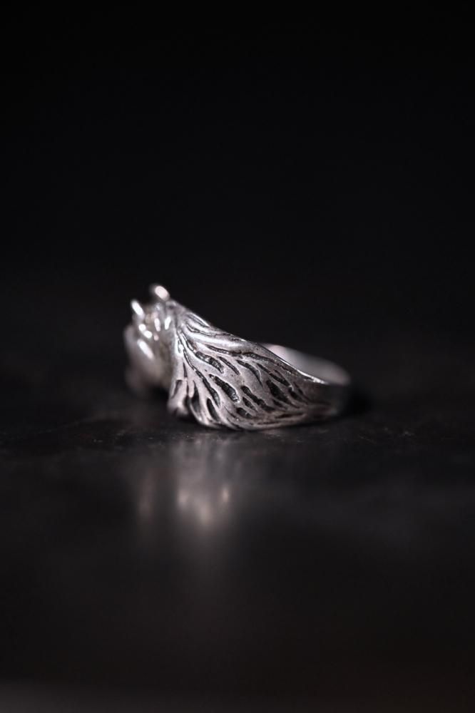 Vintage silver horse ring