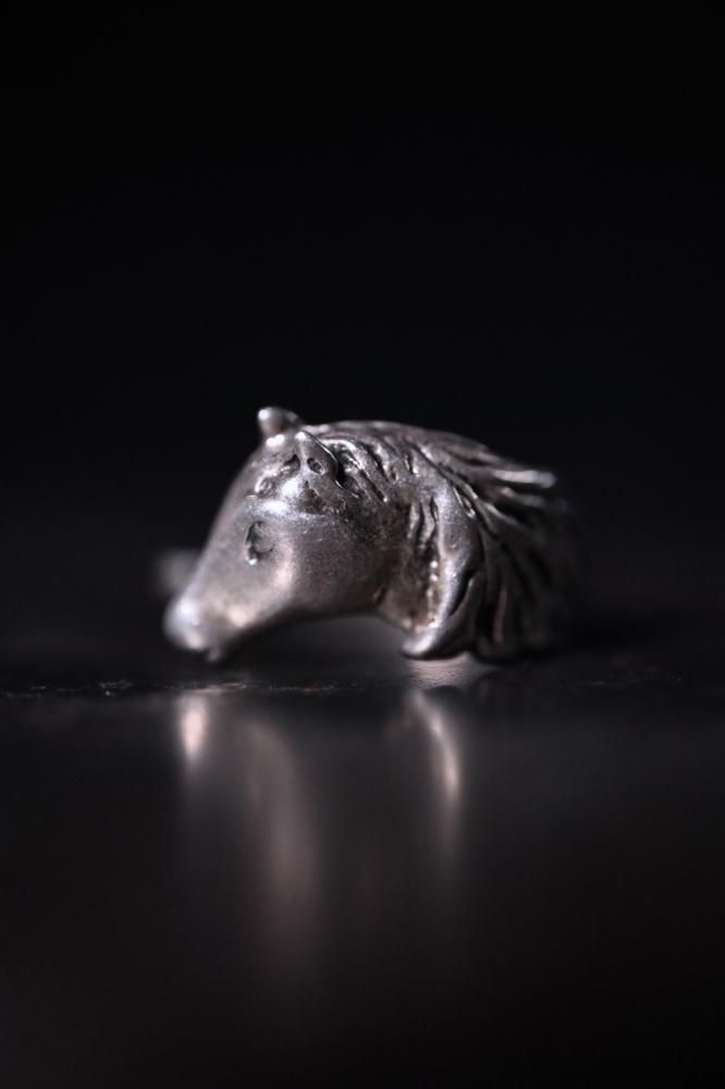 Vintage silver horse ring