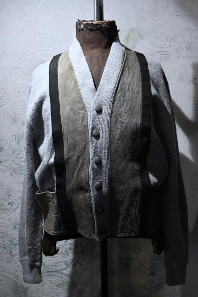 us 1970's suede  knit cardigan