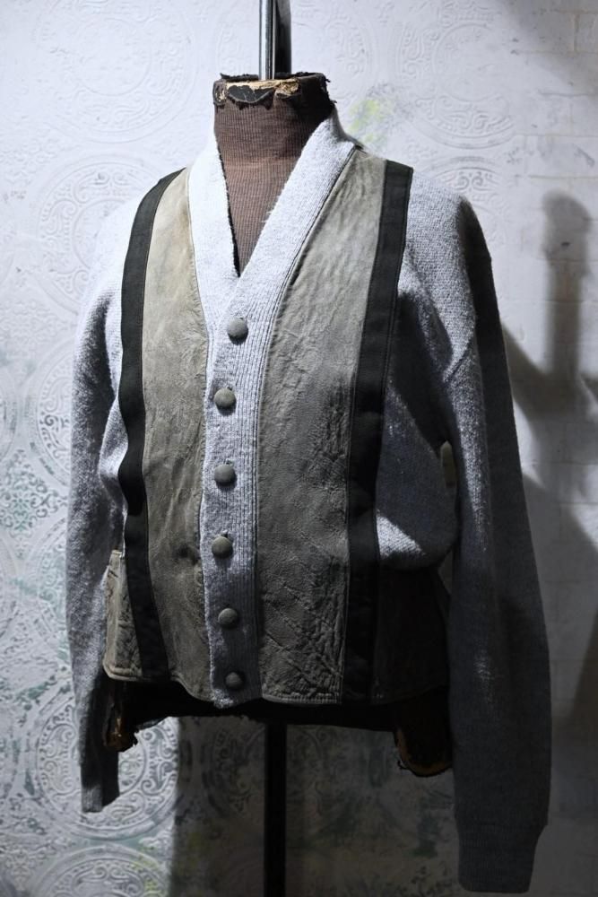 us 1970's suede  knit cardigan