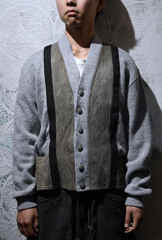 us 1970's suede  knit cardigan