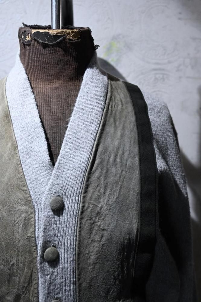 us 1970's suede  knit cardigan