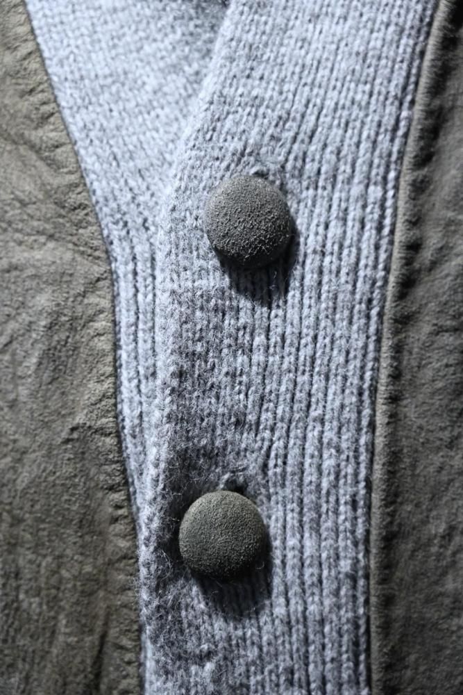us 1970's suede  knit cardigan