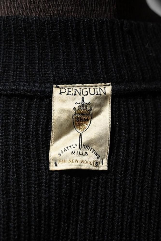 us 1960's "Penguin" black knit cardigan