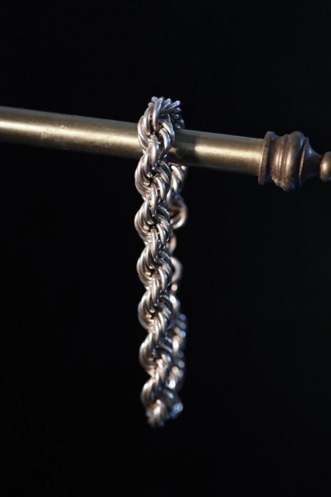 Vintage silver twist chain necklace