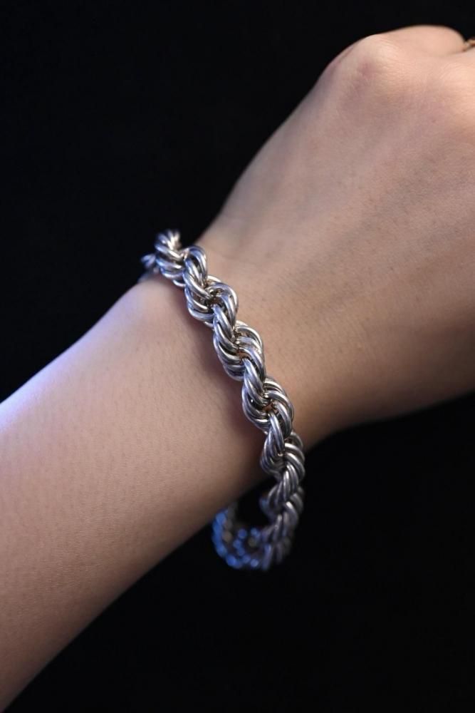 Vintage silver twist chain necklace