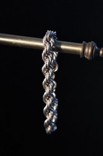 Vintage silver twist chain necklace