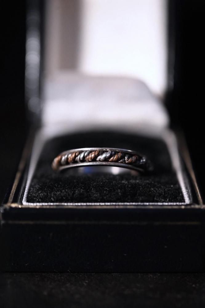 Vintage silver  cooper ring