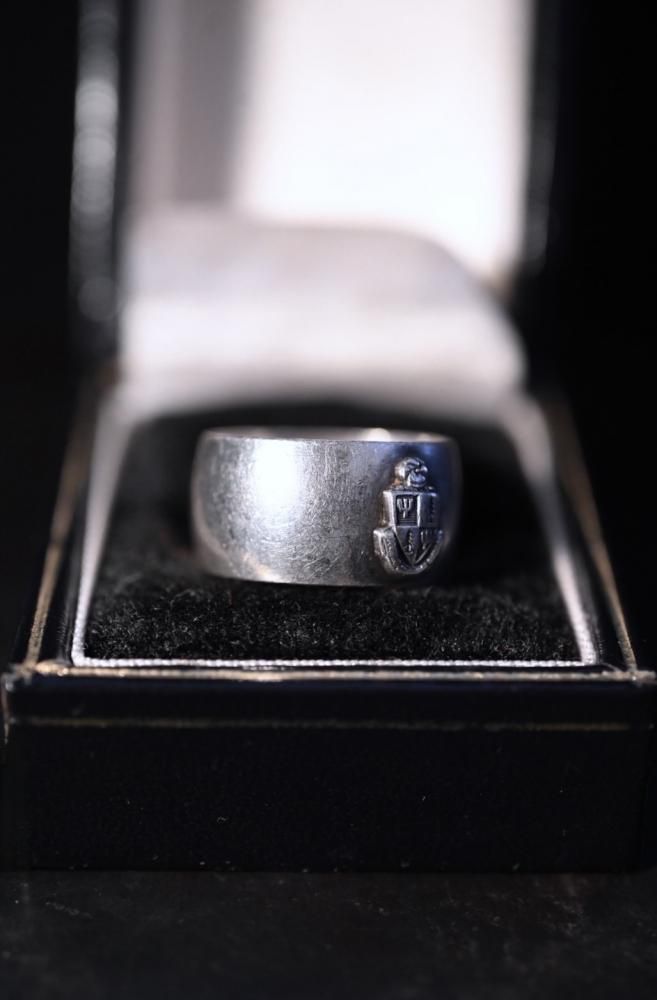 Mid 20th silver college ring
