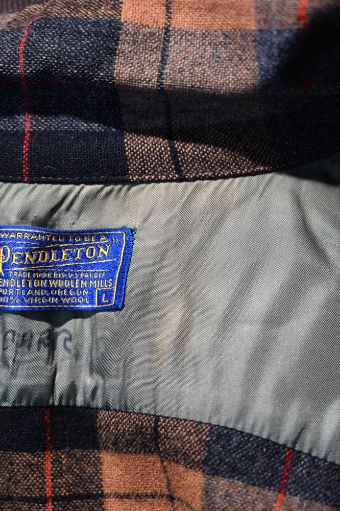 us 1950's~ "Pendleton" wool check shirt