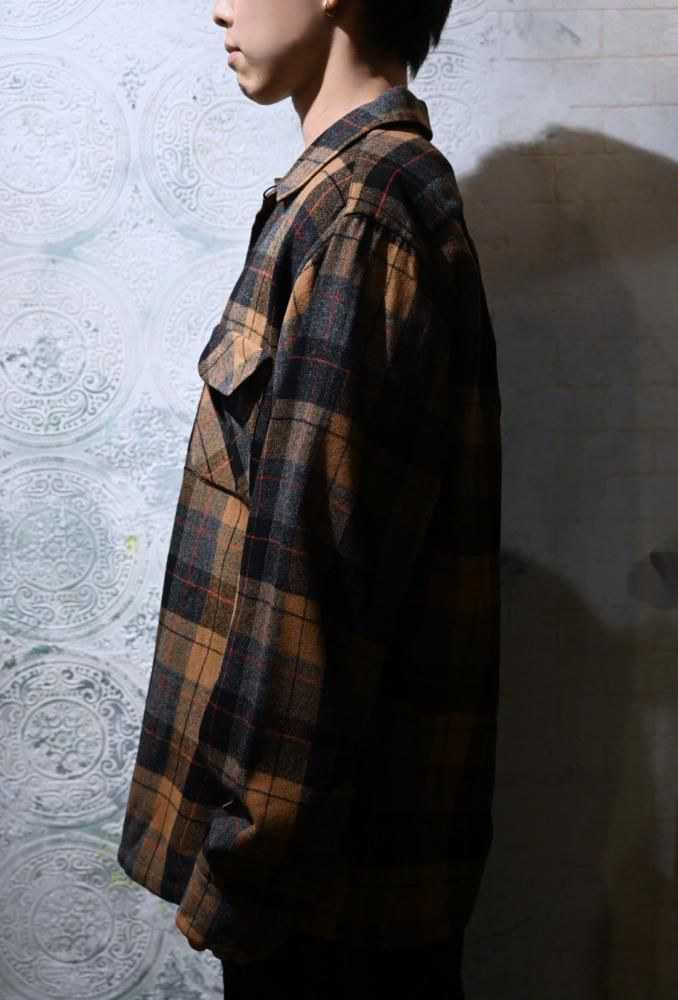 us 1950's~ "Pendleton" wool check shirt