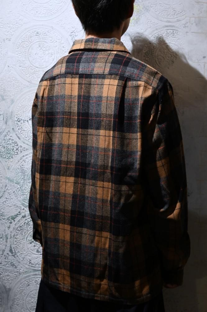 us 1950's~ "Pendleton" wool check shirt