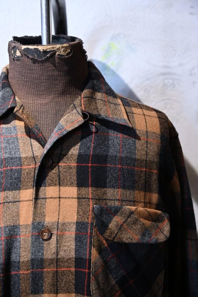 us 1950's~ "Pendleton" wool check shirt
