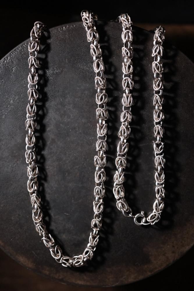 Vintage byzantine chain silver necklace