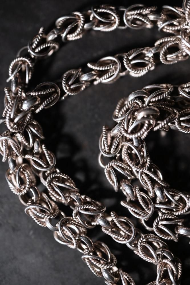 Vintage byzantine chain silver necklace