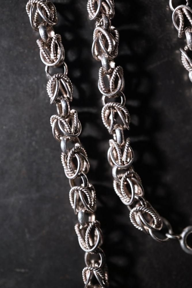 Vintage byzantine chain silver necklace