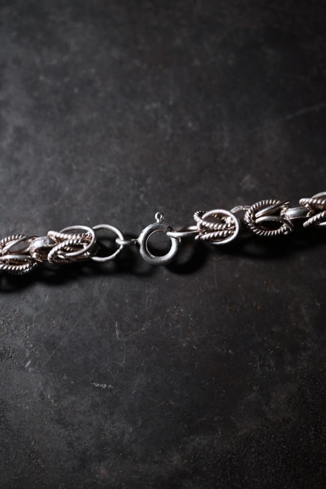 Vintage byzantine chain silver necklace