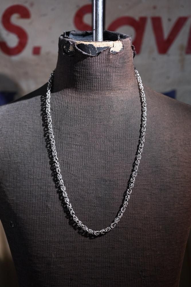 Vintage byzantine chain silver necklace