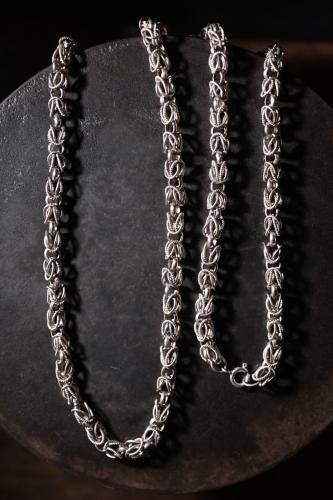 Vintage byzantine chain silver necklace