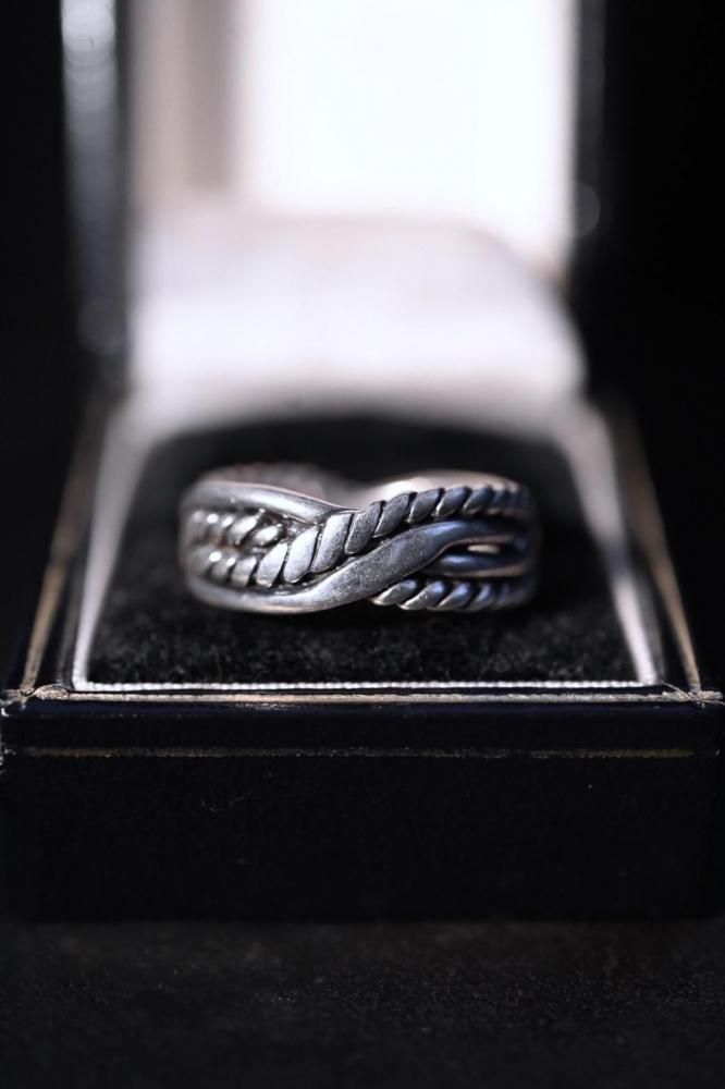 Vintage twist design silver ring