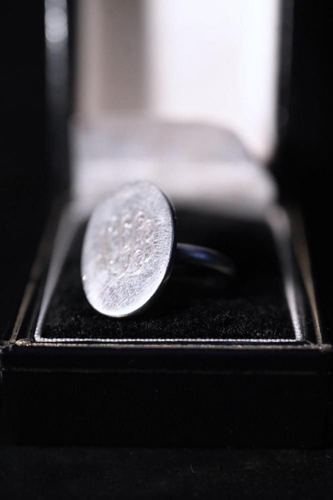 Vintage silver Initial ring