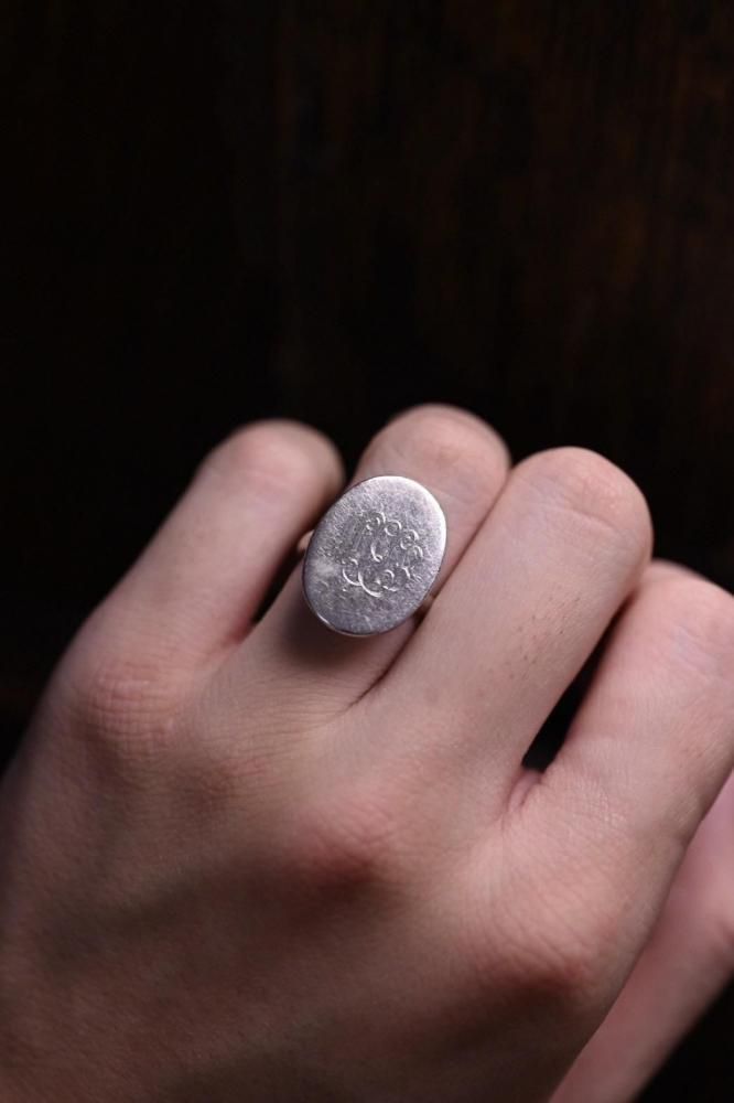 Vintage silver Initial ring