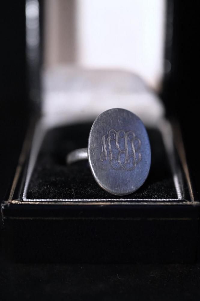 Vintage silver Initial ring