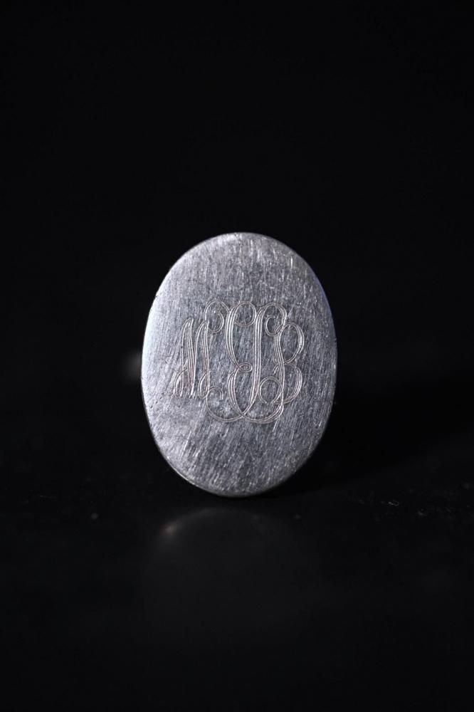 Vintage silver Initial ring